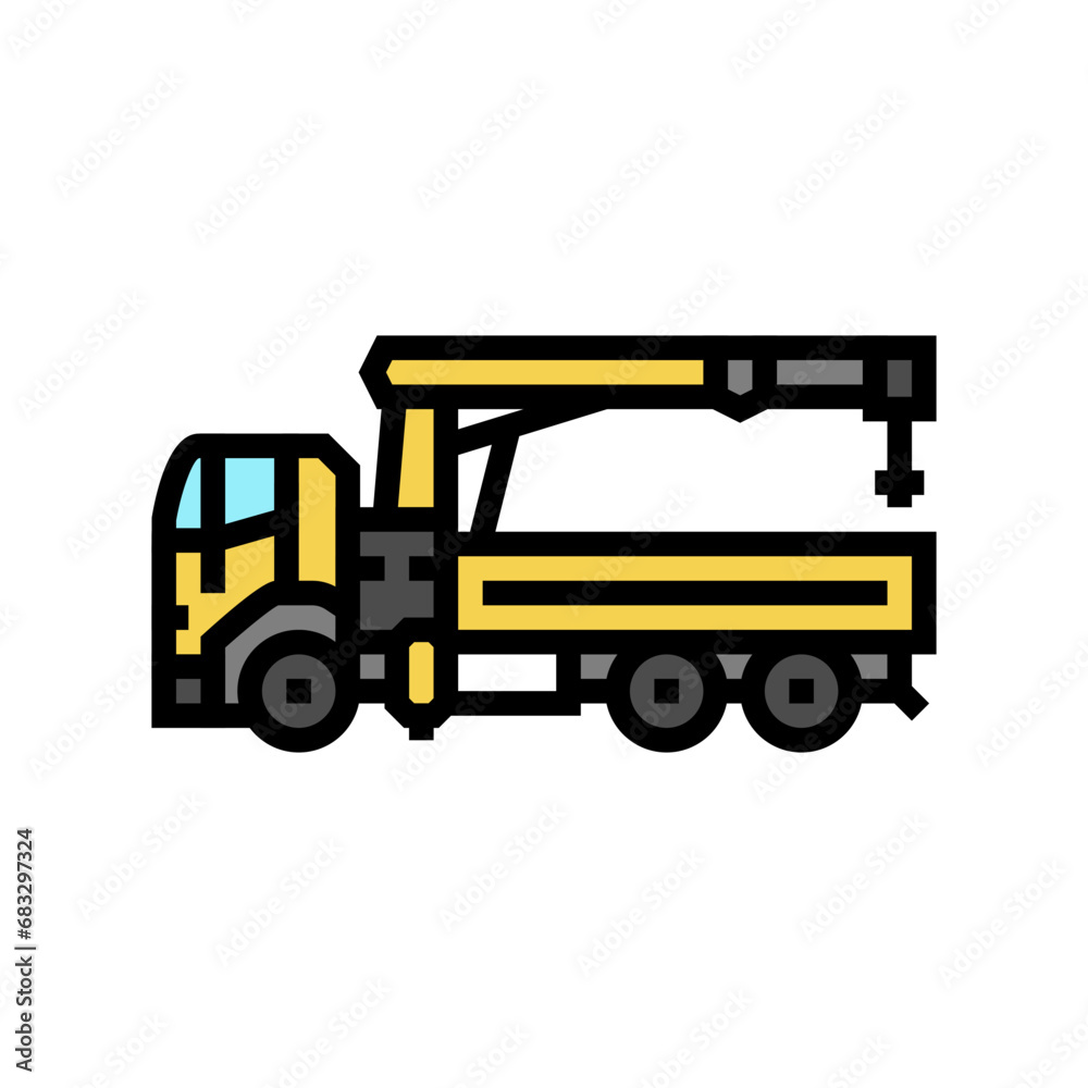 boom truck construction vehicle color icon vector. boom truck construction vehicle sign. isolated symbol illustration