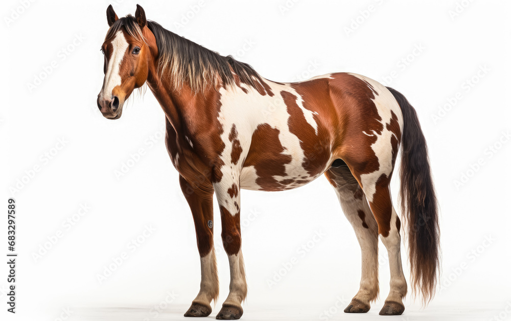 Naklejka premium American Paint horse isolated on a white background