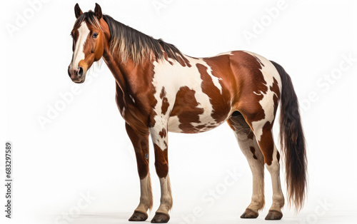 American Paint horse isolated on a white background