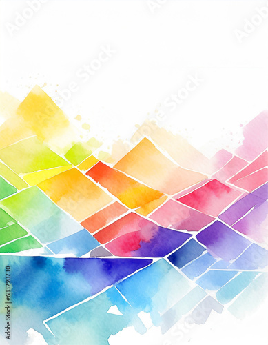 vibrant color Organization & Planning in watercolor with white background