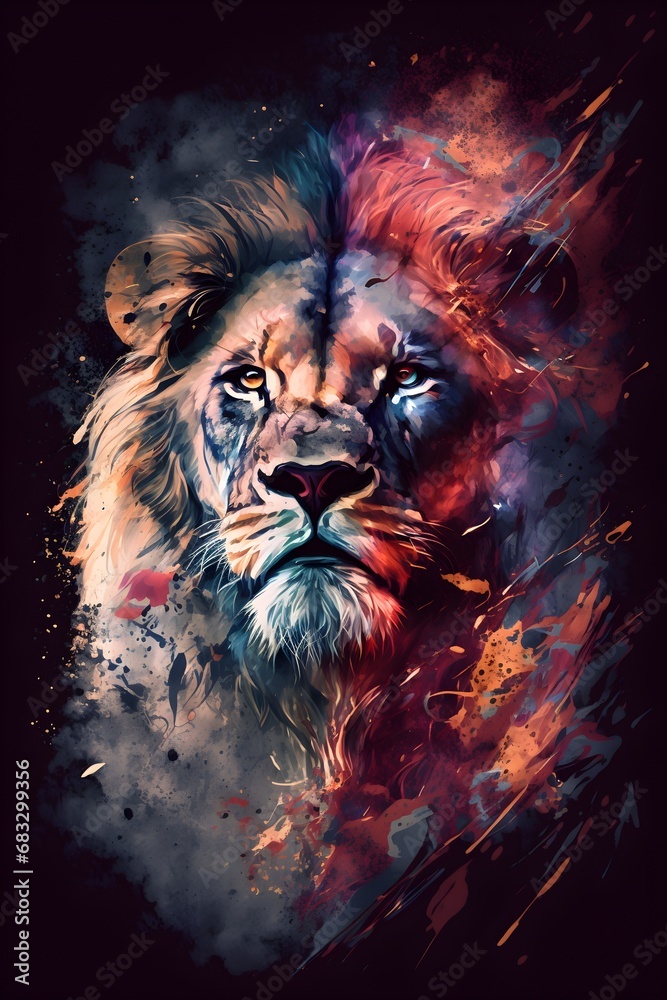 abstract epic lion illustration abstract epic lion illustration