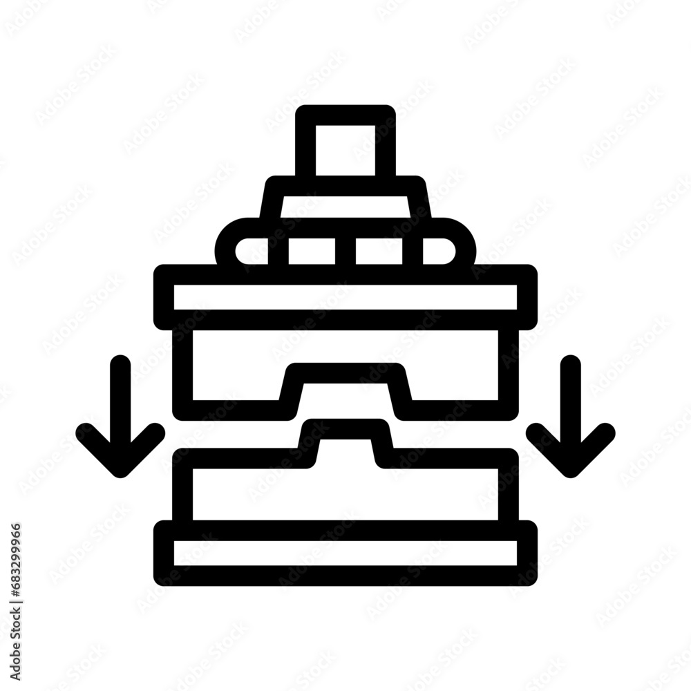 press machine line icon illustration vector graphic. Simple element illustration vector graphic, suitable for app, websites, and presentations isolated on white background press machine line icon illustration vector graphic. Simple element illustration vector graphic, suitable for app, websites, and presentations isolated on white background