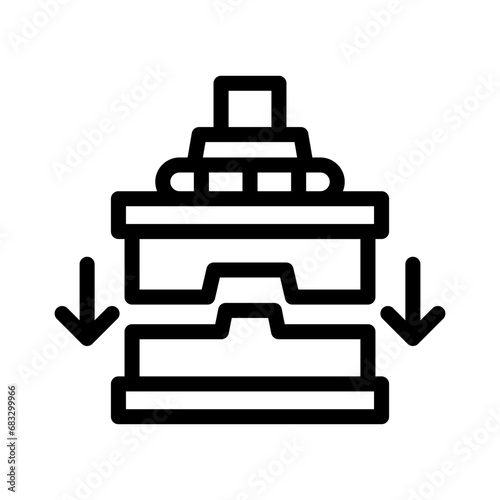 press machine line icon illustration vector graphic. Simple element illustration vector graphic, suitable for app, websites, and presentations isolated on white background