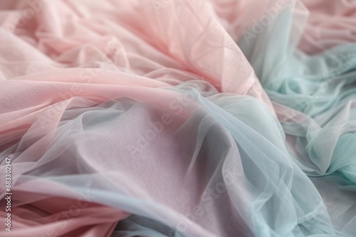 Beautiful cotton wool background of pink and blue delicate colors. Copy space for text, wedding concepts.