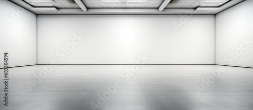 Professional lights and cyclorama structure inside a white photo studio background photo