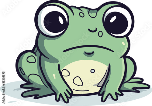 Cute cartoon frog vector illustration isolated on a white background
