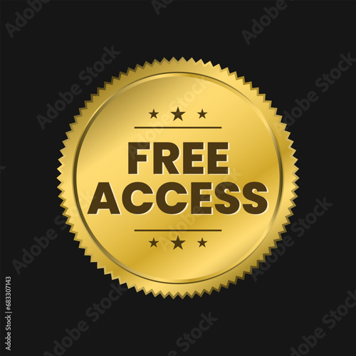 Free access golden badge icon label design vector