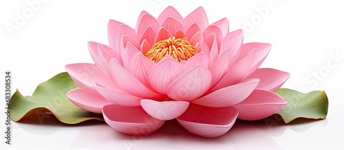 Isolated lotus flower on white background ideal for advertising design and assembly Includes clipping path for easy editing