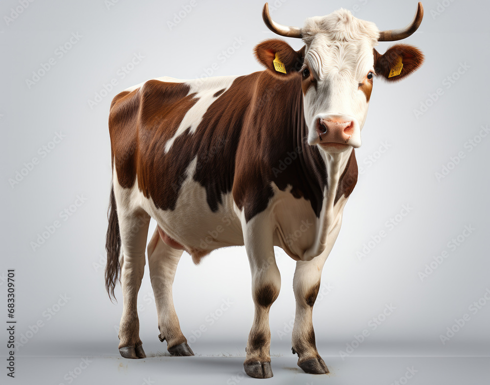 A cow full shape realistic photo no background.