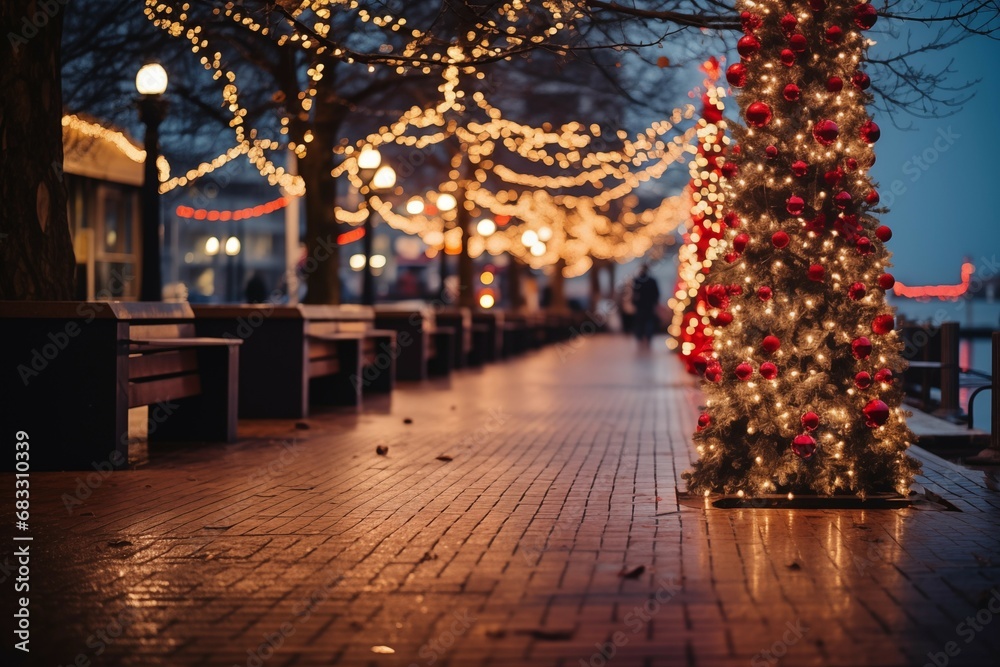Festive City Lights, Holiday Cheer, Urban Christmas