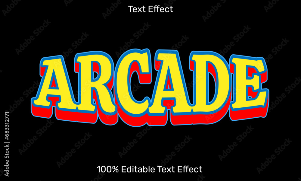 Arcade text effect in 3d