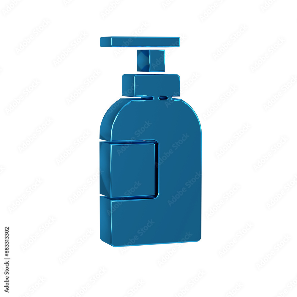 Blue Hand sanitizer bottle icon isolated on transparent background. Disinfection concept. Washing gel. Alcohol bottle for hygiene. Blue Hand sanitizer bottle icon isolated on transparent background. Disinfection concept. Washing gel. Alcohol bottle for hygiene.