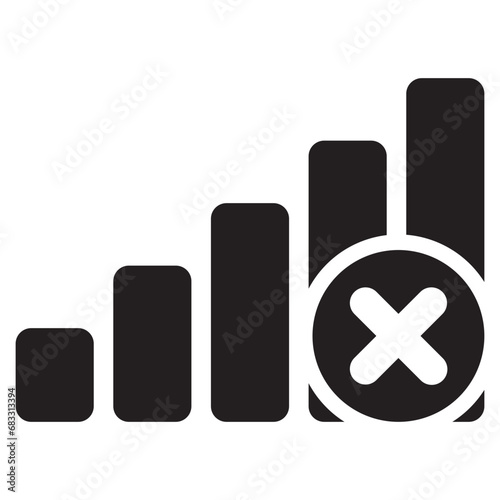 Icon of signal bars with no services