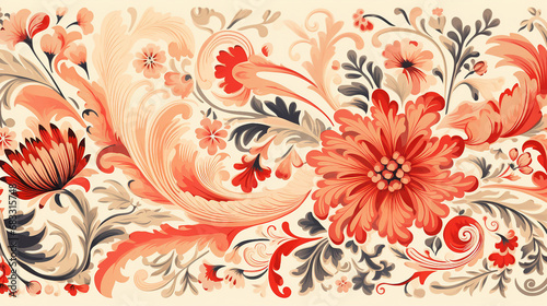 Vintage Pattern Vector Illustration Background, Retro Ornate Design