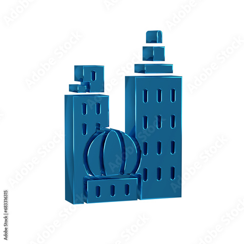 Wallpaper Mural Blue City landscape icon isolated on transparent background. Metropolis architecture panoramic landscape. Torontodigital.ca