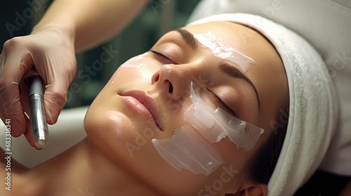 A young beautiful woman is given a rejuvenation procedure