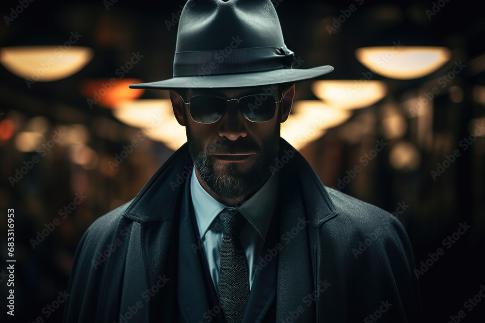The detective is conducting surveillance. The detective is conducting surveillance.