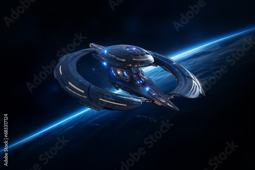 Spaceship in space photo