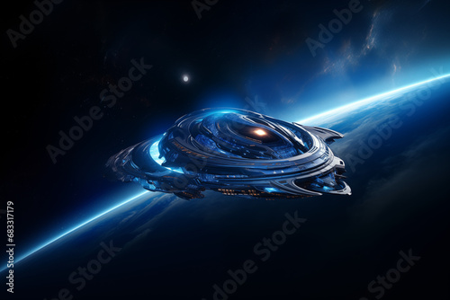 Spaceship in space photo