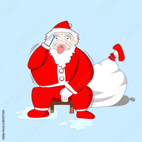 Santa is taking a midday break