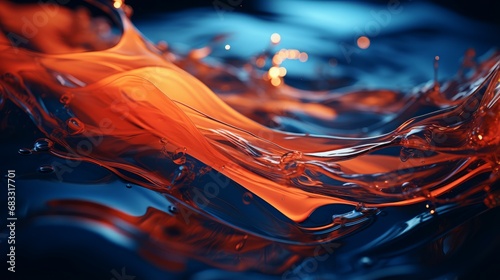 Fond l'eau qui coule à froid devient une technologie abstraite chaude photo