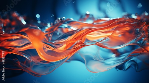 Fond l'eau qui coule à froid devient une technologie abstraite chaude