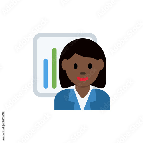  Woman Office Worker: Dark Skin Tone