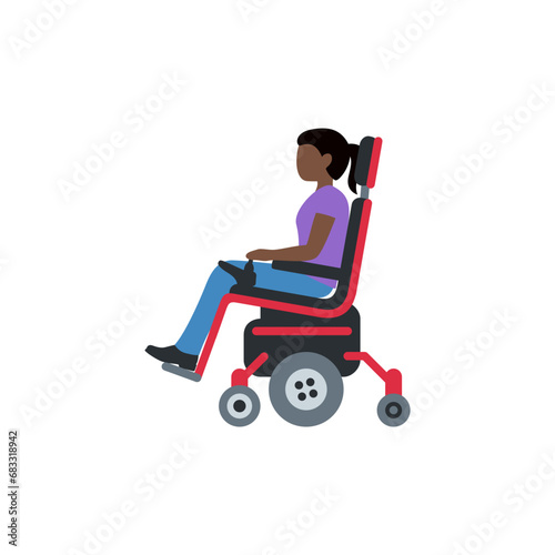 Woman in Motorized Wheelchair: Dark Skin Tone