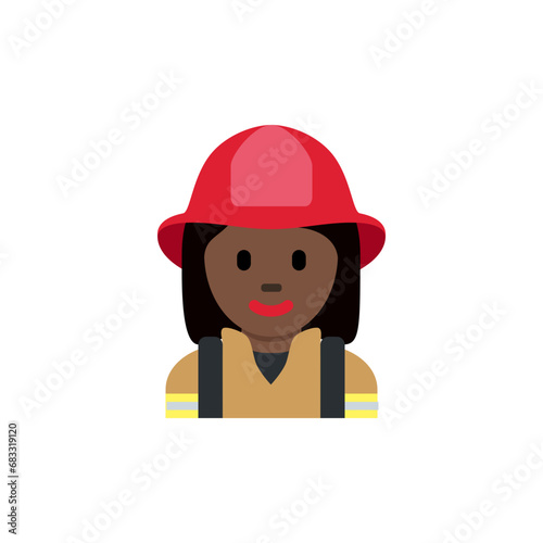 Woman Firefighter: Dark Skin Tone 