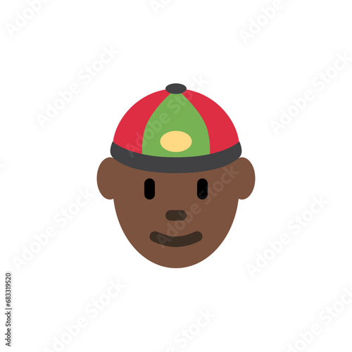 Person with Skullcap: Dark-Skin Tone