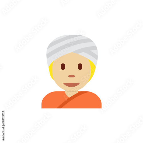 Person Wearing Turban: Medium-Light Skin Tone