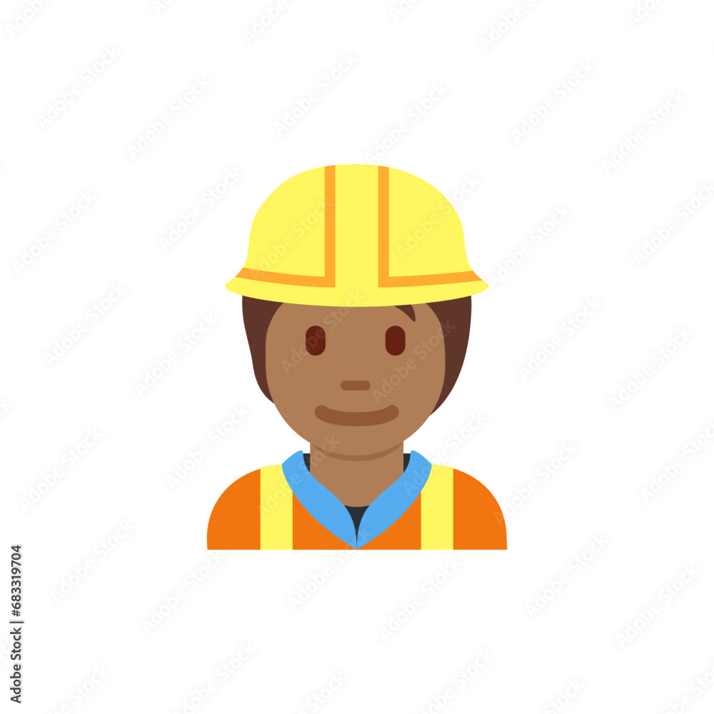 Construction Worker: Medium-Dark Skin Tone Construction Worker: Medium-Dark Skin Tone