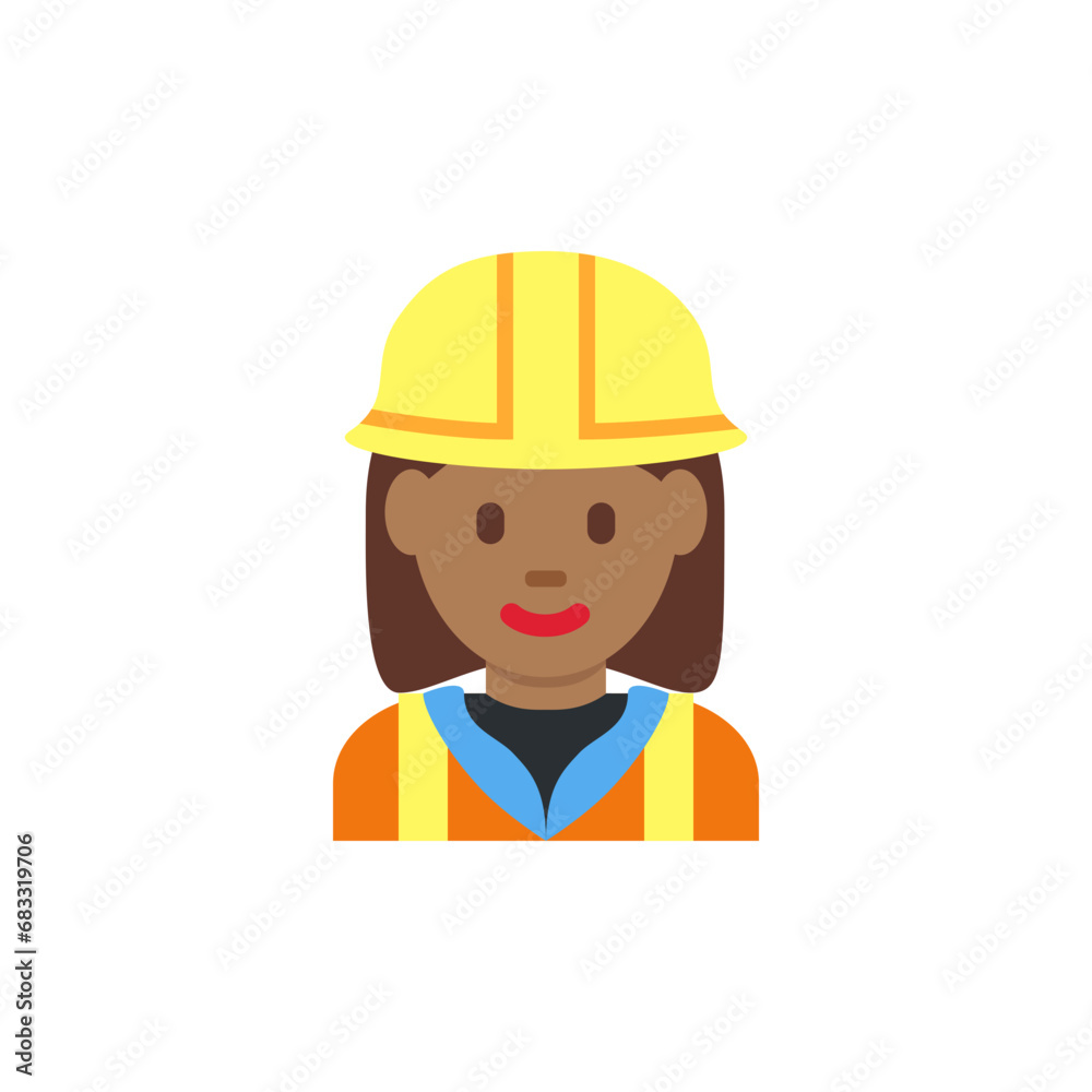 Woman Construction Worker: Medium-Dark Skin Tone