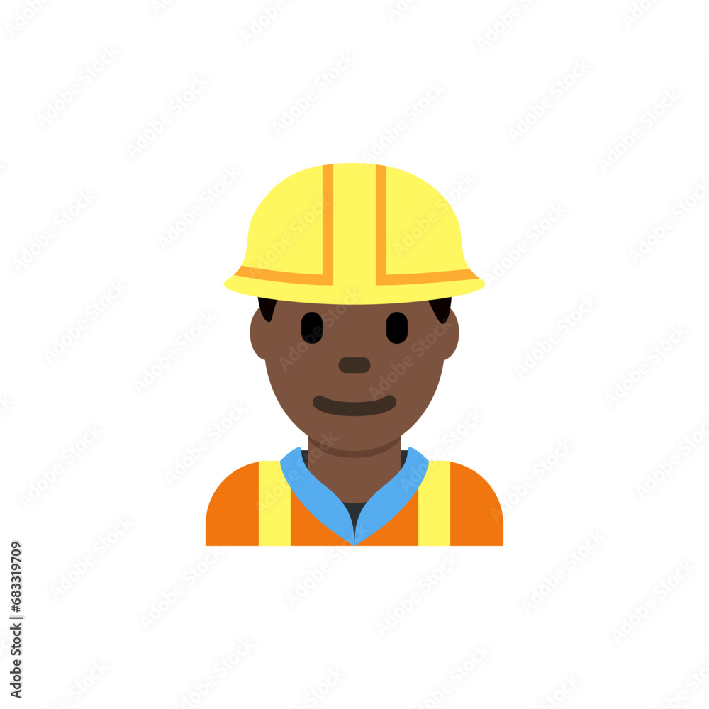 Man Construction Worker: Dark Skin Tone