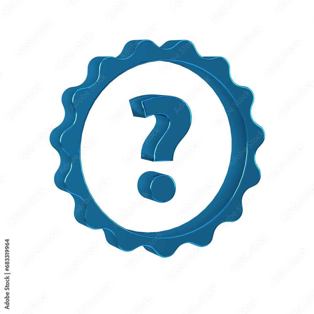 Blue Question mark icon isolated on transparent background. FAQ sign. Copy files, chat speech bubble and chart. Blue Question mark icon isolated on transparent background. FAQ sign. Copy files, chat speech bubble and chart.