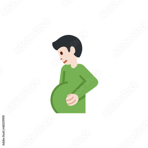 Pregnant Man: Light-Skin Tone photo