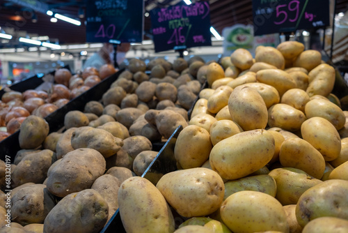 potatoes stall at the market