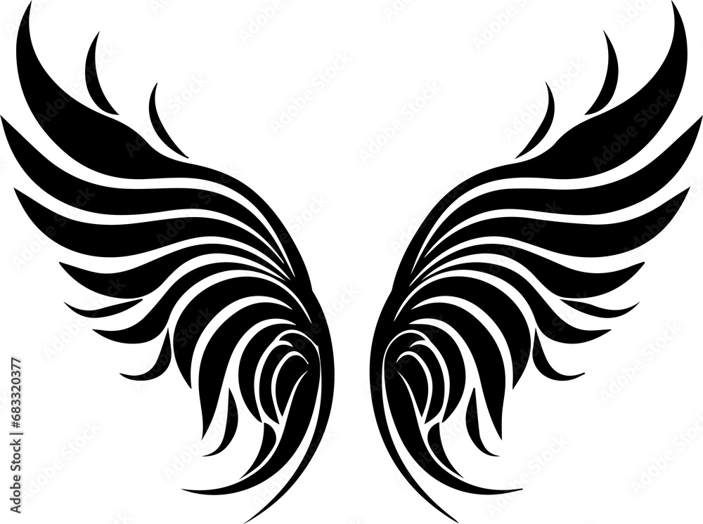 Obraz premium Heavenly, divine wings, celestial beings, ethereal feathers, spiritual symbolism, angelic grace, heavenly messengers, guardian angels, divine protection, celestial realm, winged creatures, seraphic be