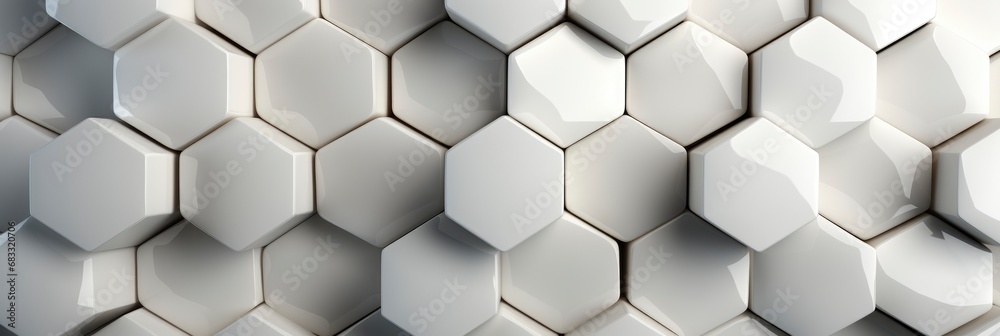 3D Hexagonal Structure Futuristic White Background, Background Image ...