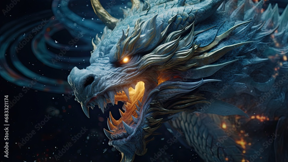Close-up shots of intricate details in dragon-themed artworks, emphasizing the craftsmanship and creativity associated with the Year of the Dragon