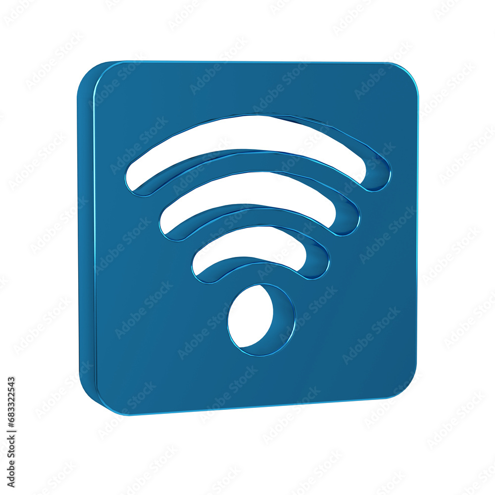 Blue Wi-Fi wireless internet network symbol icon isolated on transparent background. Blue Wi-Fi wireless internet network symbol icon isolated on transparent background.