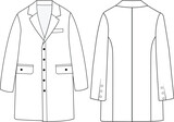 Women's double-breasted trench coat vector design, Women long coat, vector illustration, flat technical drawing. 