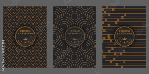 A luxurious pattern. Premium background for interior decoration, textiles, packaging and backgrounds. Golden ornament on a dark background. Creative design idea