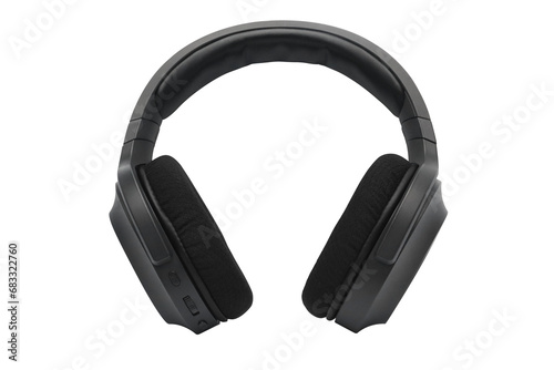 black headphones on transparent background png