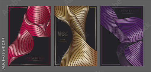 Colorful pattern of wavy lines. Template for interior design, packaging, social networks. An idea for creative design