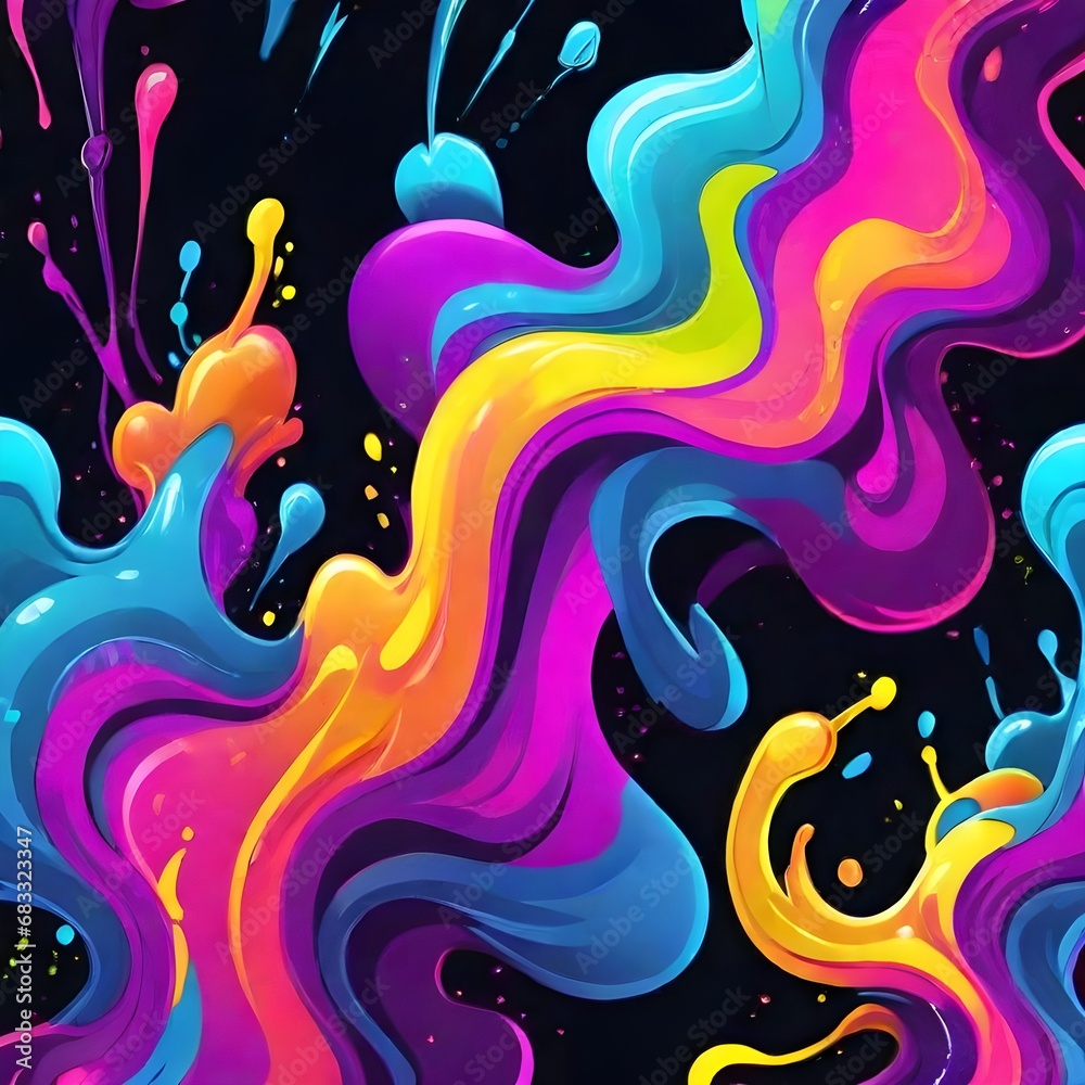 Fototapeta premium Neon colours splash 