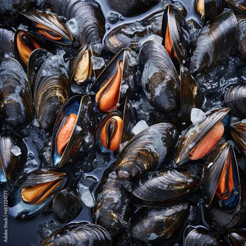 Fresh mussels.