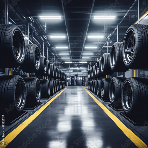 Tires in a car workshop. © DALU11