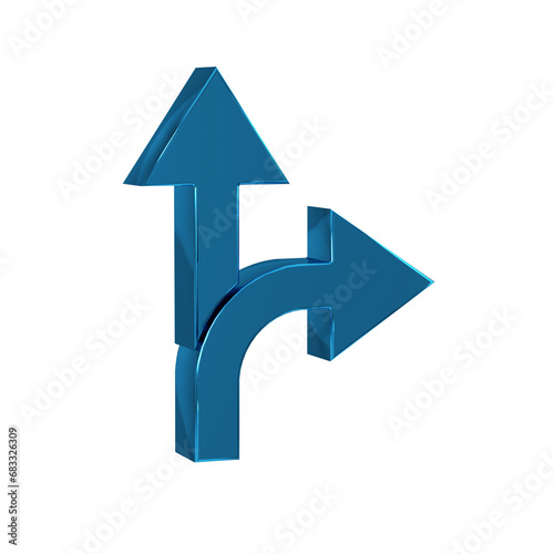 Blue Road traffic sign. Signpost icon isolated on transparent background. Pointer symbol. Isolated street information sign. Direction sign.