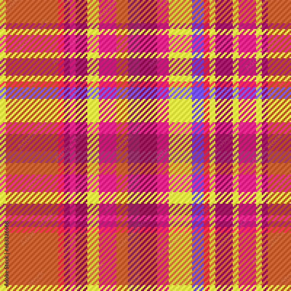Tartan texture textile of seamless check plaid with a vector fabric pattern background.